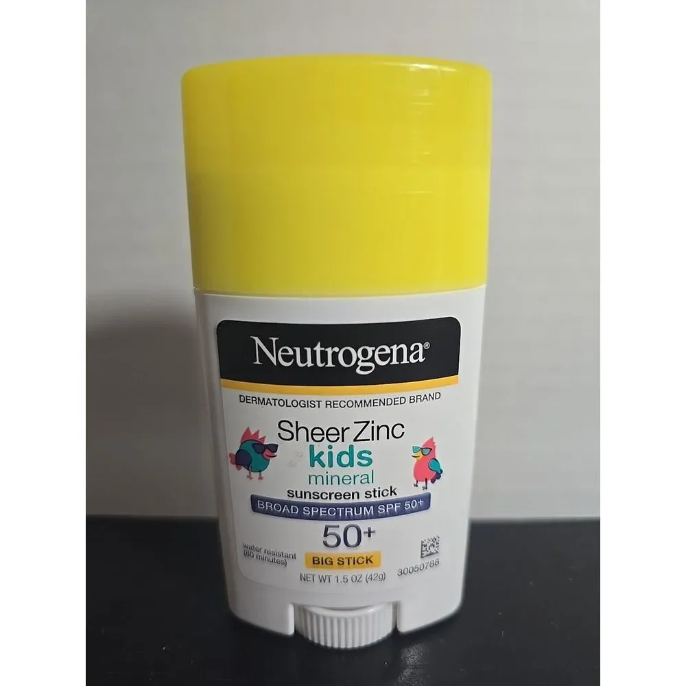 Neutrogena Sheer Zinc Kids Mineral Sunscreen Stick, SPF 50+, 1.5 oz..